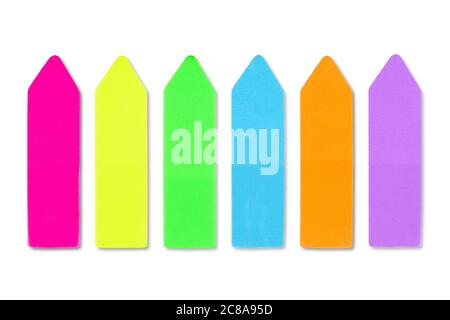 set of colorful sticky tags isolated on white Stock Photo