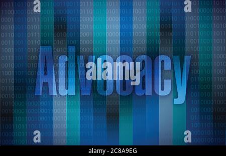 Advocacy sign illustration design graphic binary background Stock Vector