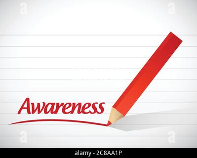 Awareness sign message illustration design over a white background Stock Vector