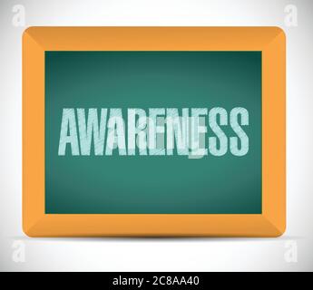 Awareness sign message on a board. illustration design over a white background Stock Vector
