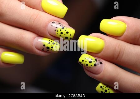 Nail Polish. Art Manicure. Multi-colored Nail Polish. Beauty hands. Stylish  Colorful Nails Stock Photo | Adobe Stock