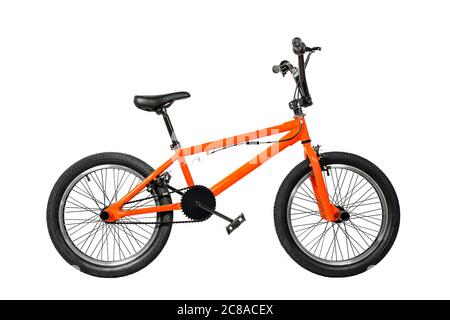 Jasje Druppelen kat orange bmx bike isolated on white Stock Photo - Alamy