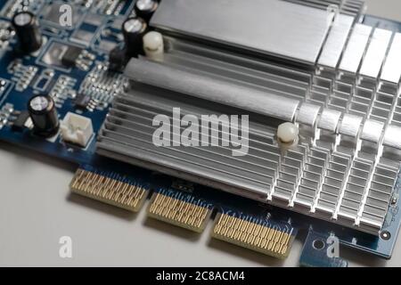 GPU cooling radiator photographed closeup Stock Photo