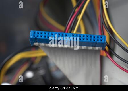 IDE connector on the computer, close-up Stock Photo