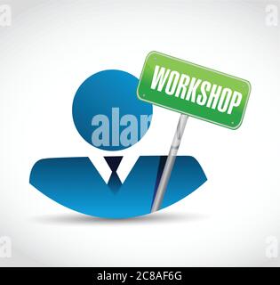 Avatar and workshop sign illustration design over a white background Stock Vector