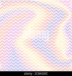 Abstract vector zigzag pattern on holographic gradient background. Stock Vector