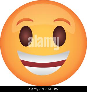 emoji face laughing classic flat style icon vector illustration design Stock Vector