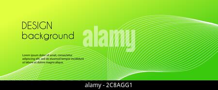 Green abstract vector minimal background. Dynamic wavy line. Web banner template Stock Vector