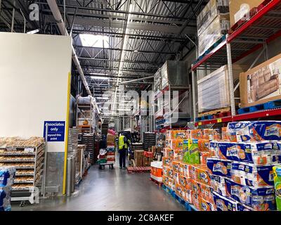 Orlando, FL/USA-1/18/20: The storage area of a Sams Club warehouse retail store in Orlando, Florida. Stock Photo