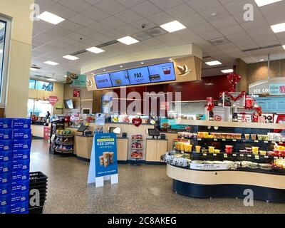 Orlando, FL/USA-1/15/20: An interior view of the fast food restaurant at a WAWA convenience  store in Orlando, Florida. Stock Photo
