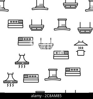 Range Hood Device Vector Seamless Pattern Stock Vector