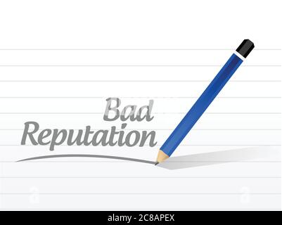 Bad reputation sign message illustration design over a white background Stock Vector