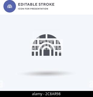 Igloo icon vector, filled flat sign, solid pictogram isolated on white, logo illustration. Igloo icon for presentation. Stock Vector