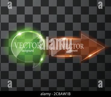 Glass vector button plane. Easy editable background Stock Vector
