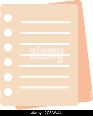 blank notebook page icon over white background, linestyle, vector  illustration Stock Vector Image & Art - Alamy