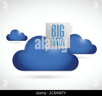Big data clouds illustration design over a white background Stock Vector