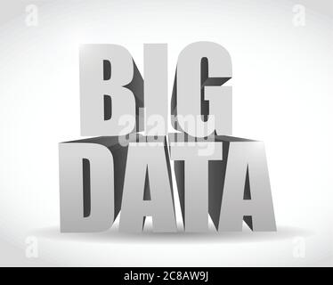 Big data 3d text message illustration design over a white background Stock Vector