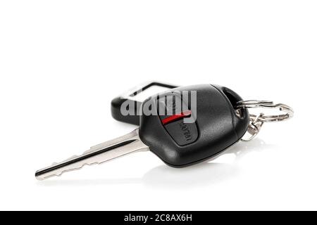 close up of car keys isolated on white Stock Photo