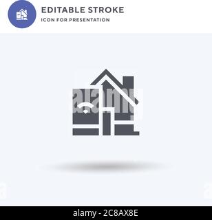 Home Automation icon vector, filled flat sign, solid pictogram isolated on white, logo illustration. Home Automation icon for presentation. Stock Vector