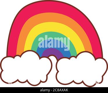 cute rainbow gay flag line and fill style icon vector illustration design Stock Vector