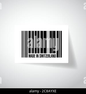 Made in switzerland barcode illustration design over a white background Stock Vector