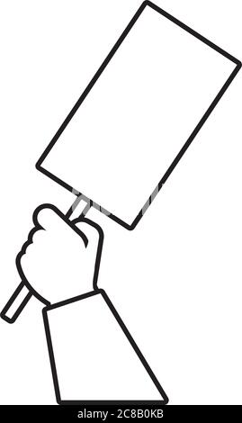 hand human with protest banner line style icon vector illustration design Stock Vector