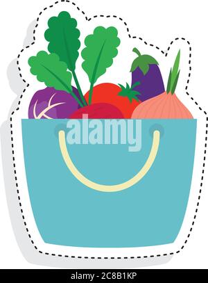 Grocery shopping basket Stock Vector