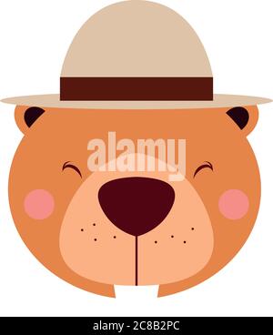 Cute beaver cartoon Stock Vector