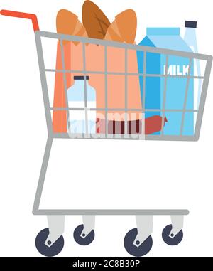 Grocery shopping cart icon Stock Vector