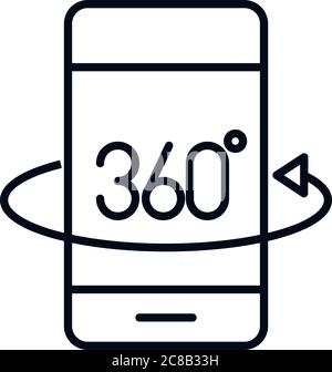 360 degree view virtual tour linear style icon design vector illustration Stock Vector