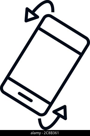360 degree view smartphone linear style icon design vector illustration Stock Vector