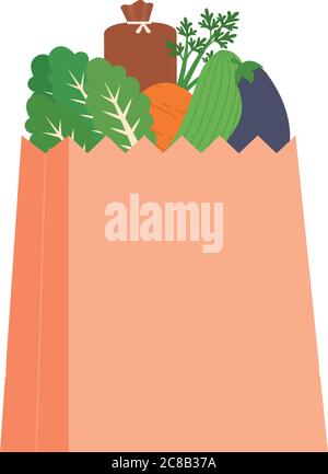 Isolated grocery bag icon Stock Vector