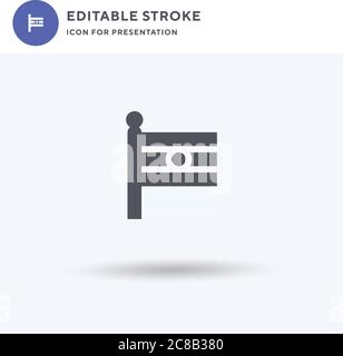 India Flag icon vector, filled flat sign, solid pictogram isolated on white, logo illustration. India Flag icon for presentation. Stock Vector