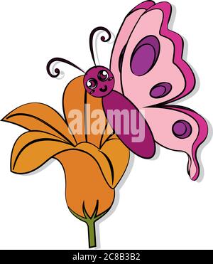 Isolated cute butterfly Stock Vector