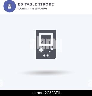 Game Boy icon vector, filled flat sign, solid pictogram isolated on white, logo illustration. Game Boy icon for presentation. Stock Vector