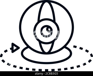 360 degree view panoramic video camera linear style icon design vector illustration Stock Vector