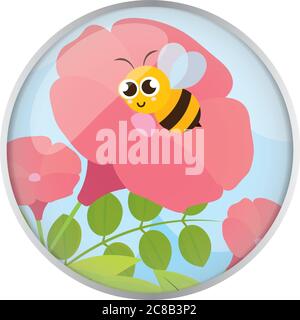 Cute bees cartoon Stock Vector