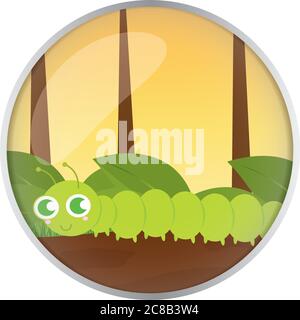 Cute worm cartoon Stock Vector