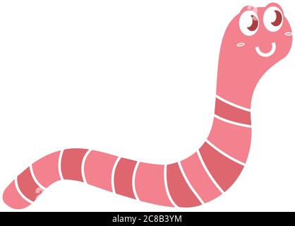 Isolated cute worm cartoon Stock Vector