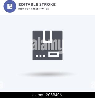 Parcel icon vector, filled flat sign, solid pictogram isolated on white, logo illustration. Parcel icon for presentation. Stock Vector