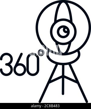 360 degree view virtual tour linear style icon design vector illustration Stock Vector