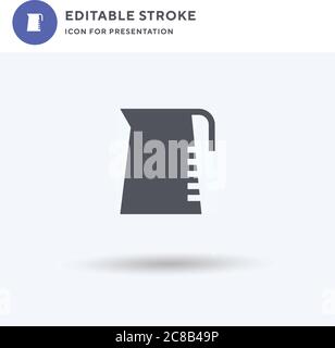 Measure Cup icon vector, filled flat sign, solid pictogram isolated on white, logo illustration. Measure Cup icon for presentation. Stock Vector