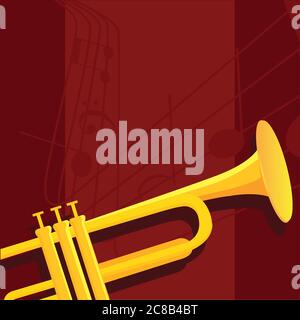 Classical trumpet image Stock Vector