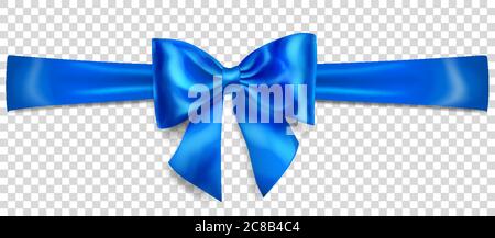 Decorative bow with horizontal blue ribbon. Blue bow for page decor  isolated on white background. Vector illustration Stock Vector Image & Art  - Alamy