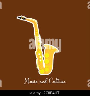 Classical saxophone image Stock Vector