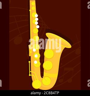 Classical saxophone image Stock Vector