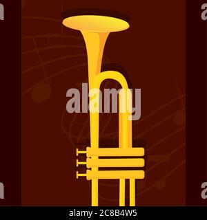 Classical trumpet image Stock Vector