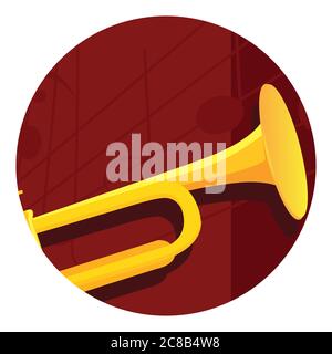 Classical trumpet image Stock Vector