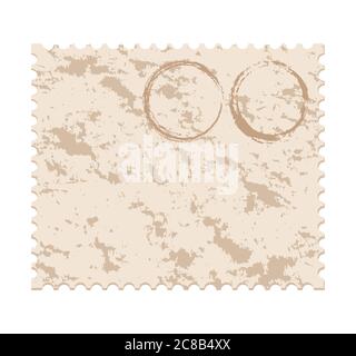 Postal Stamp frame grunge empty red set. Banners vintage icon border  postmark pack. Texture blank imprints stamps. Document and package, letter  insignia collection round and square stamp symbol label Stock Vector