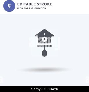 Cuckoo Clock icon vector, filled flat sign, solid pictogram isolated on white, logo illustration. Cuckoo Clock icon for presentation. Stock Vector